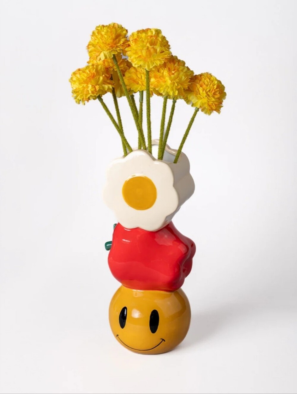 NIB Ban.do "Fun Ceramic Vase" Smiley Face Vase